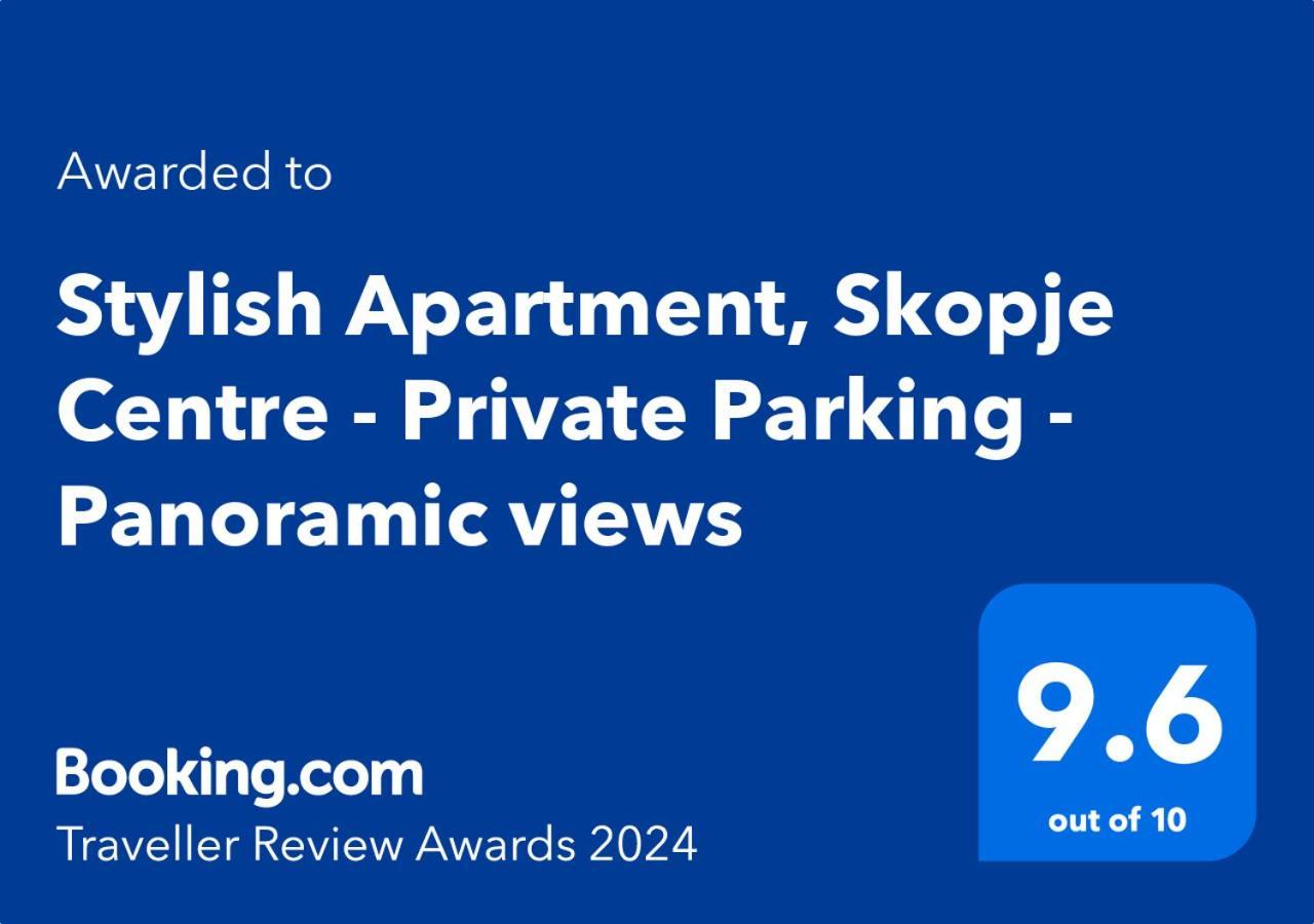 Stylish Apartment, Skopje Centre - Private Parking - Panoramic Views Extérieur photo